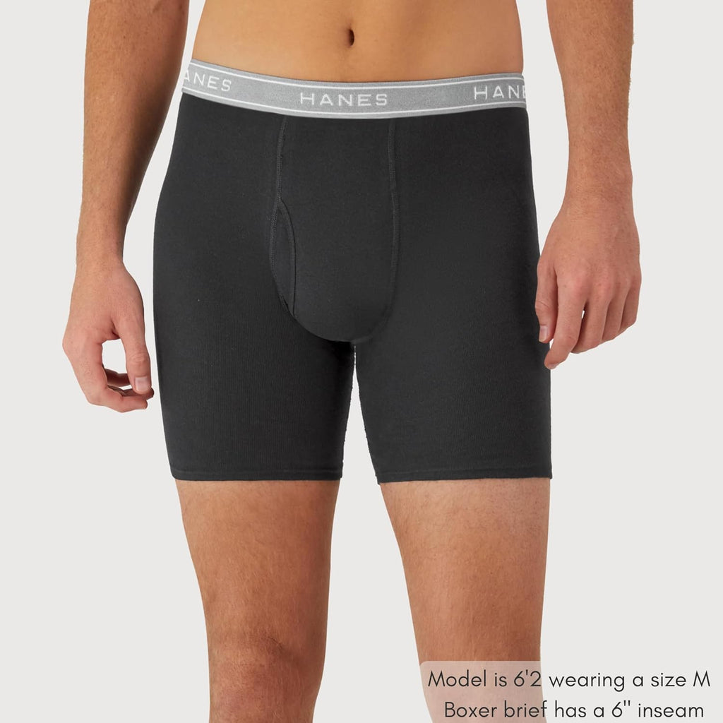 Mens Underwear Boxer Briefs Pack, Cool & Breathable Cotton Moisture-Wicking Underwear for Men, No Ride Up