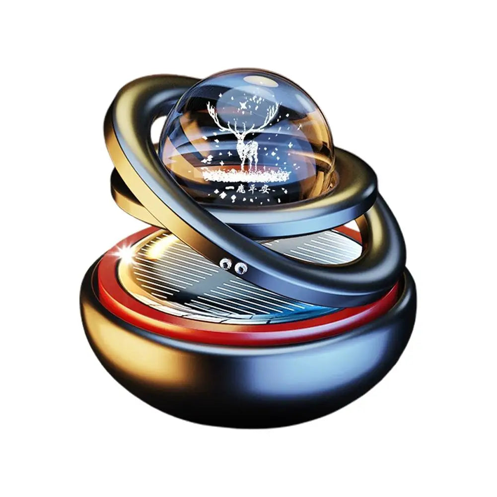 Solar Car Air Freshener Rotating Aromatherapy Diffusing Car Interior Air Freshener Perfume Fragrance Mist without Tablet ﻿