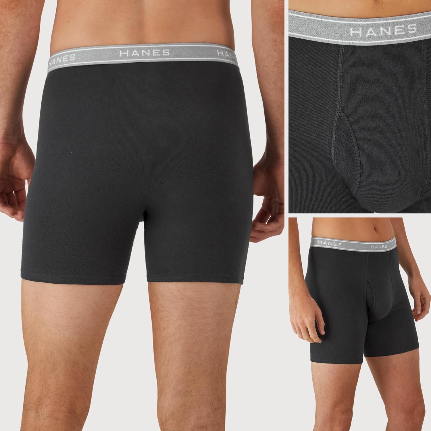 Mens Underwear Boxer Briefs Pack, Cool & Breathable Cotton Moisture-Wicking Underwear for Men, No Ride Up
