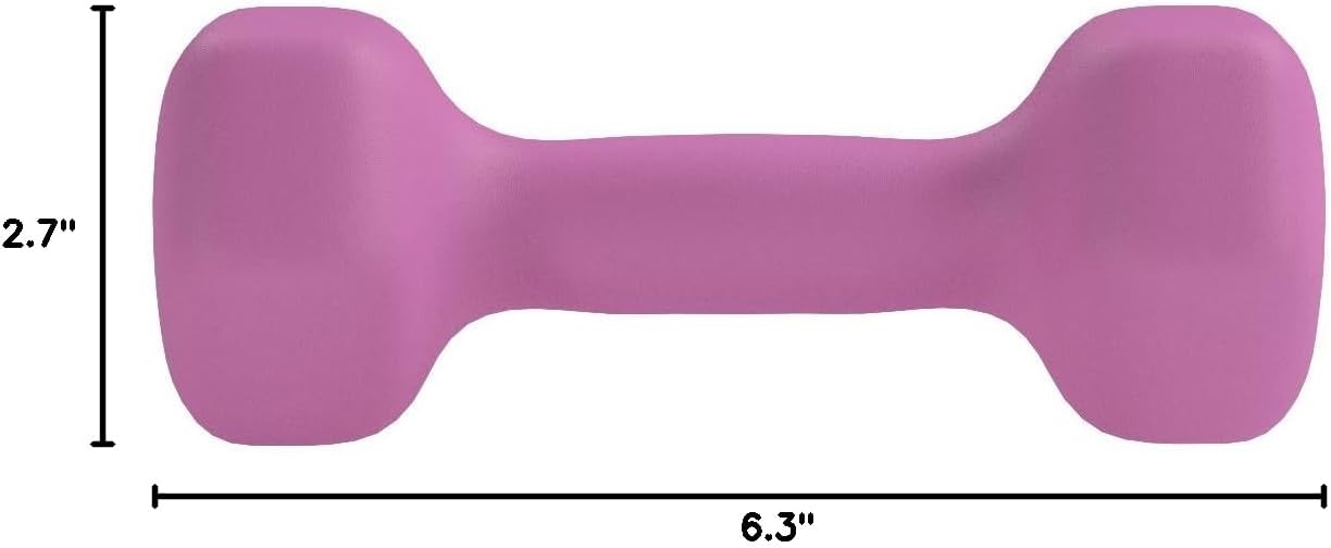 Elevate Your Workouts with Our 3 Pound Neoprene Dumbbell Hand Weights - Set of 2 in Vibrant Purple