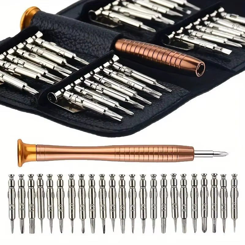 1 Set, Precision Screwdriver Set, 25 in 1 Repair Tool Kit, Small Screwdriver Set, Star/Y-Type/Flat-Blade/Triangle Screwdrivers F