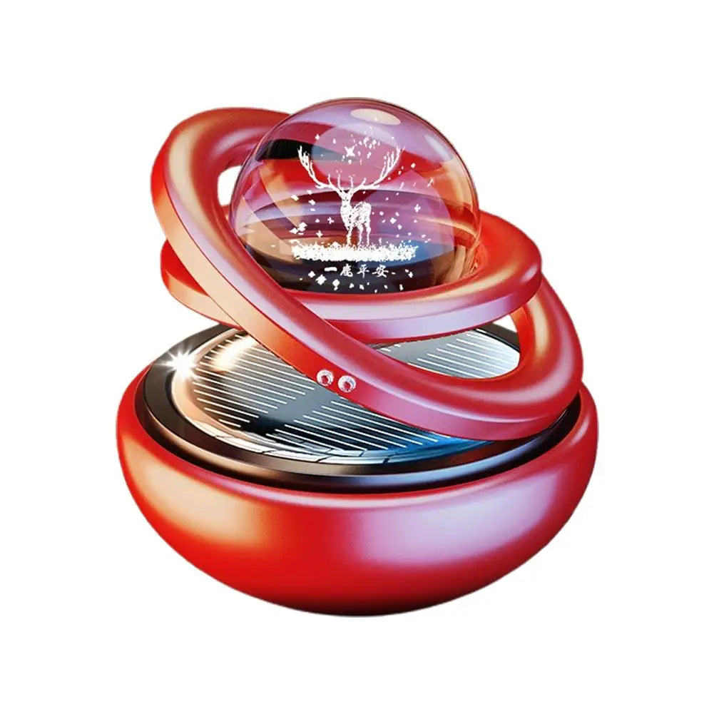 Solar Car Air Freshener Rotating Aromatherapy Diffusing Car Interior Air Freshener Perfume Fragrance Mist without Tablet ﻿
