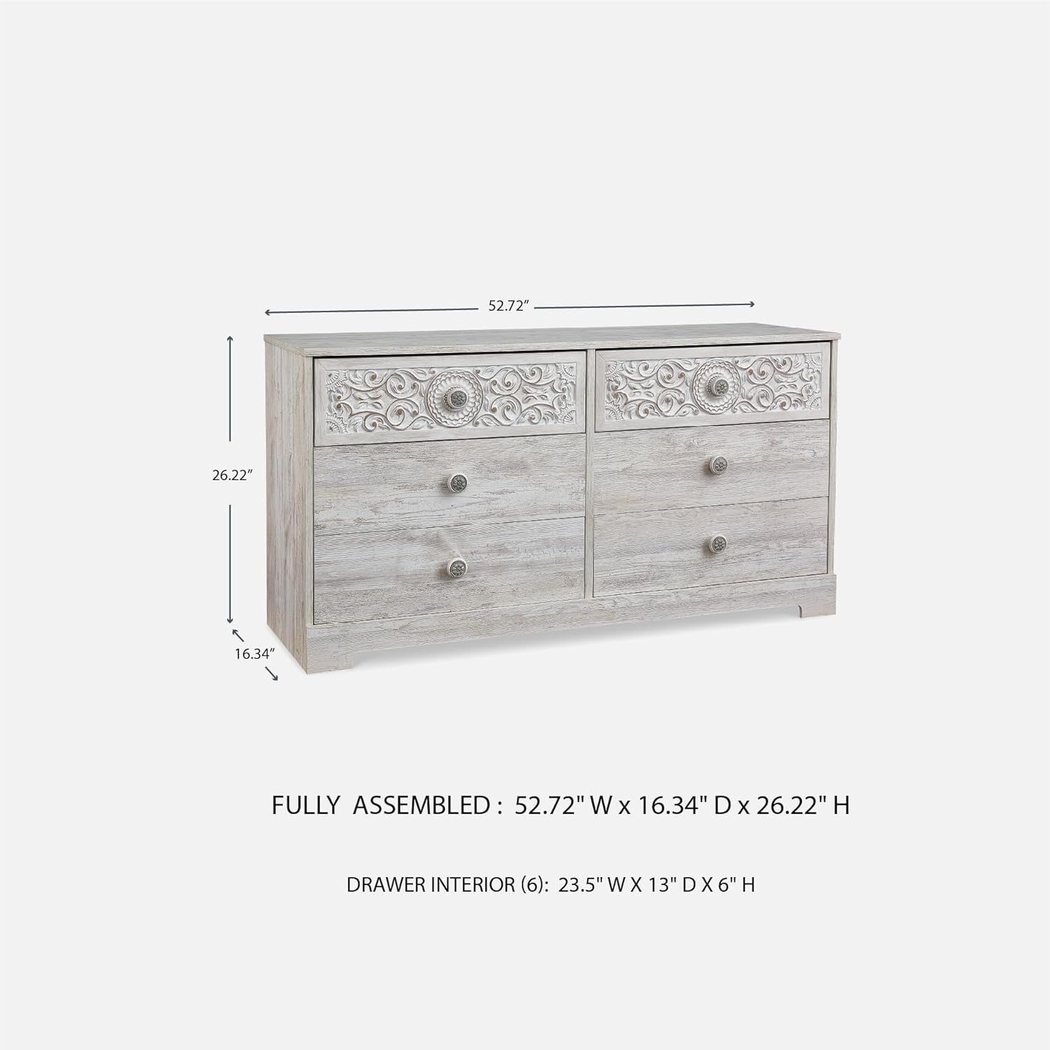 Elevate Your Bedroom with the Signature Design by Ashley Paxberry Boho Dresser in Chic Whitewash Finish