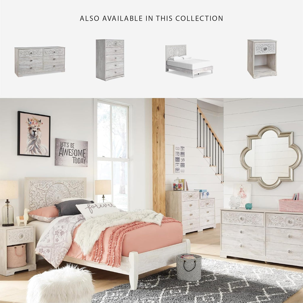 Elevate Your Bedroom with the Signature Design by Ashley Paxberry Boho Dresser in Chic Whitewash Finish