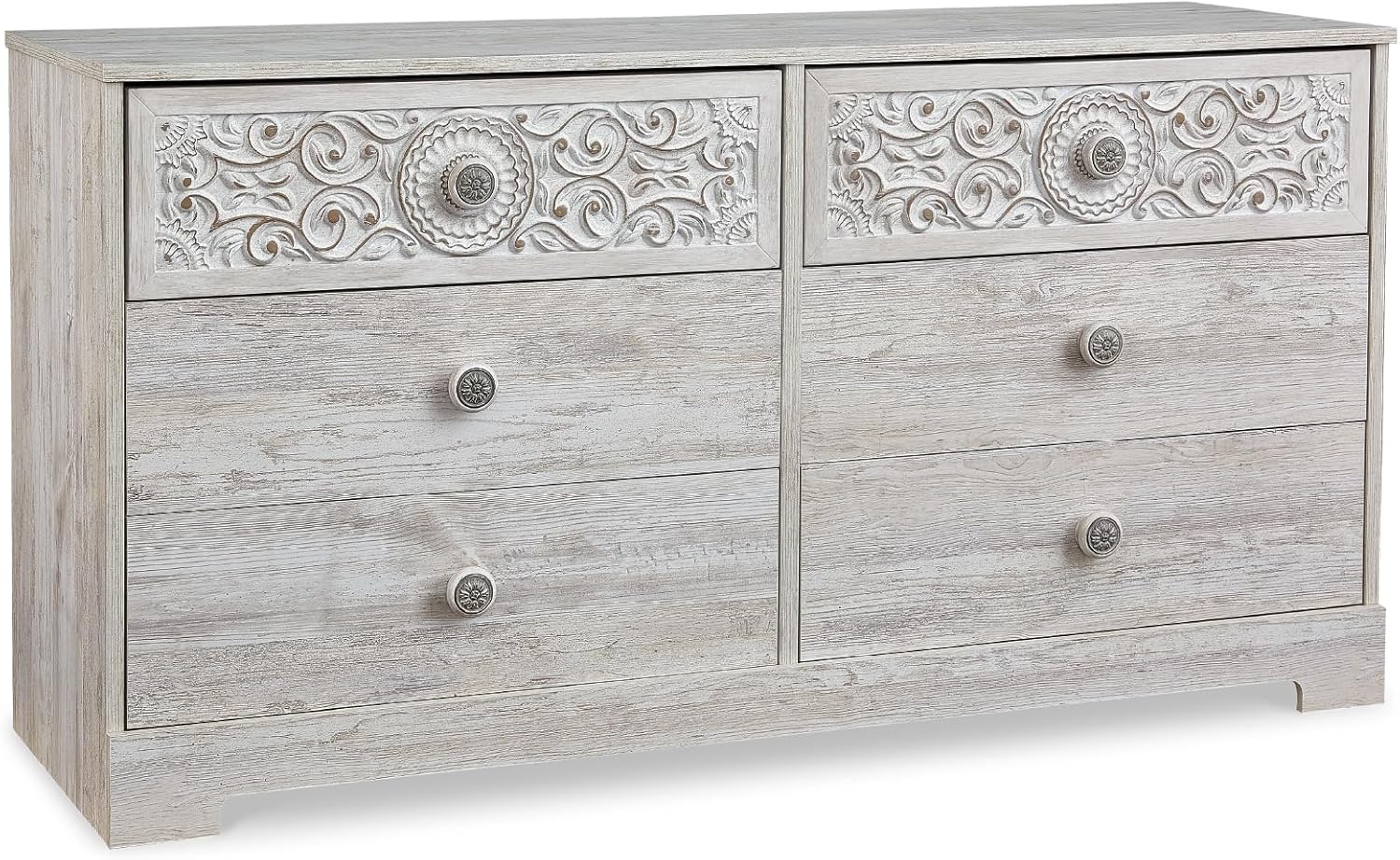 Elevate Your Bedroom with the Signature Design by Ashley Paxberry Boho Dresser in Chic Whitewash Finish