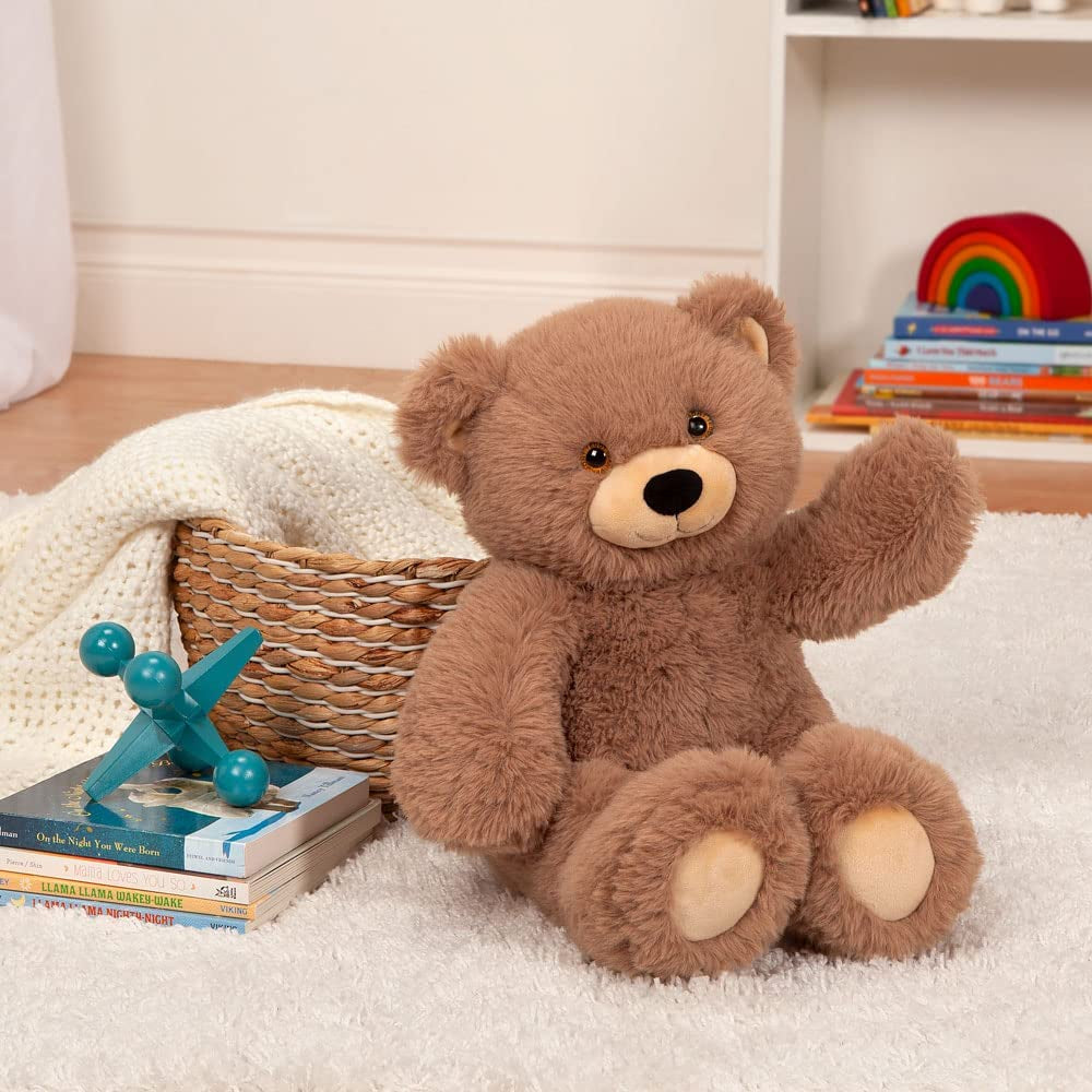 Brown Teddy Bear Stuffed Animal - Cuddly Cozy Bear Plush, Hand-Stitched in Vermont - 18 Inch - Romantic Gift for Kids & Adults - Oh so Soft Collection
