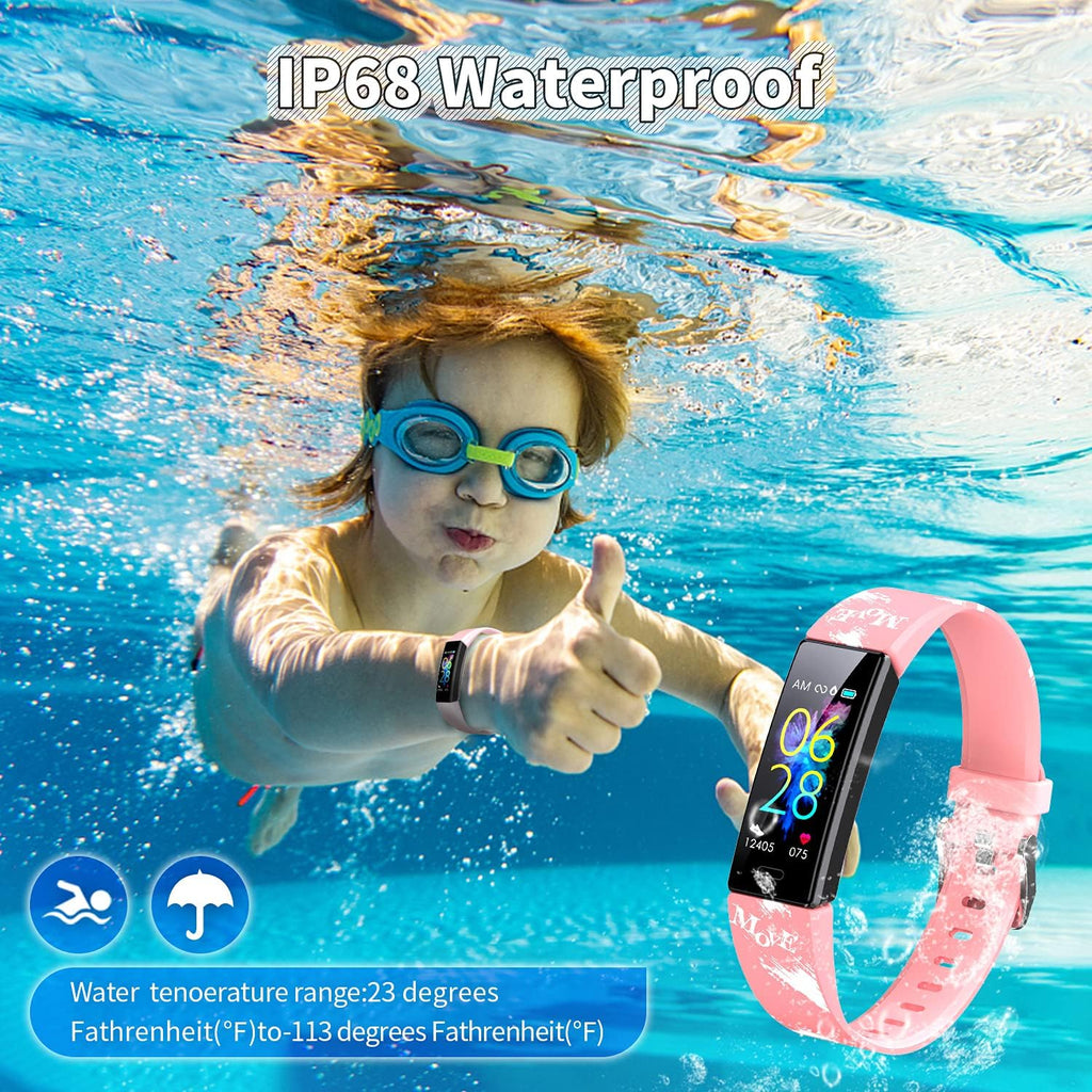 Exciting Kids Fitness Tracker Watch - IP68 Waterproof Smartwatch with 11 Sport Modes, Pedometer, and Heart Rate Monitor for Ages 6-16