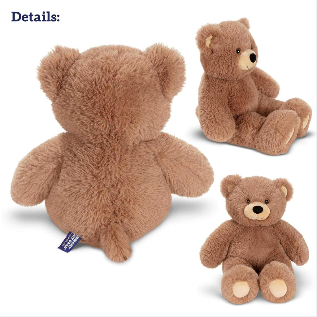 Brown Teddy Bear Stuffed Animal - Cuddly Cozy Bear Plush, Hand-Stitched in Vermont - 18 Inch - Romantic Gift for Kids & Adults - Oh so Soft Collection