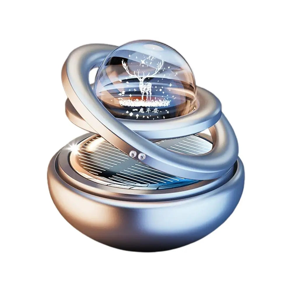 Solar Car Air Freshener Rotating Aromatherapy Diffusing Car Interior Air Freshener Perfume Fragrance Mist without Tablet ﻿